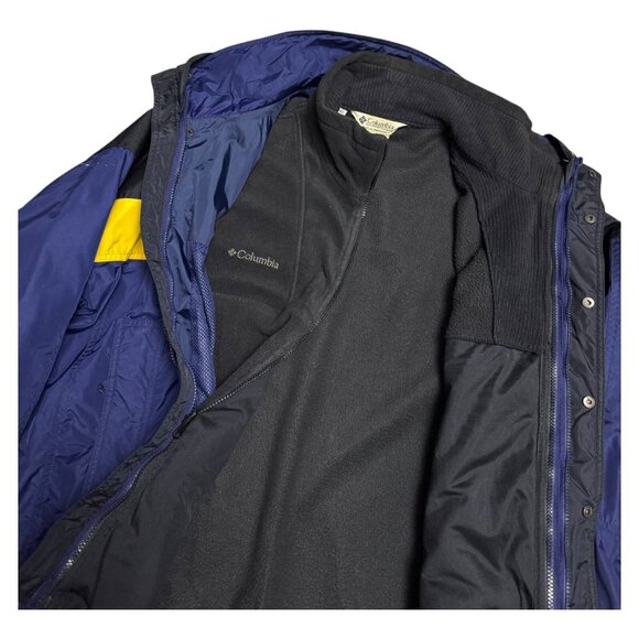 COLUMBIA 2-in-1 Convertible Fleece Jacket Winter Waterproof Ski Jacket Men Large - Picture 9 of 10